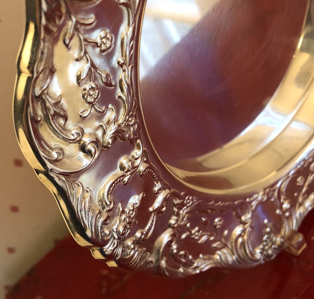 Wallace Grand Victorian Silverplate 1664 Wine Bottle Coaster Holder 8” Round