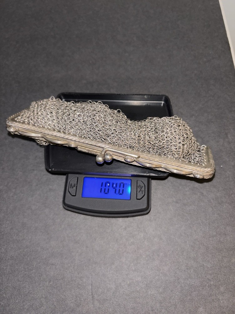 Antique Sterling Silver Mesh Purse Missing Handle 104g