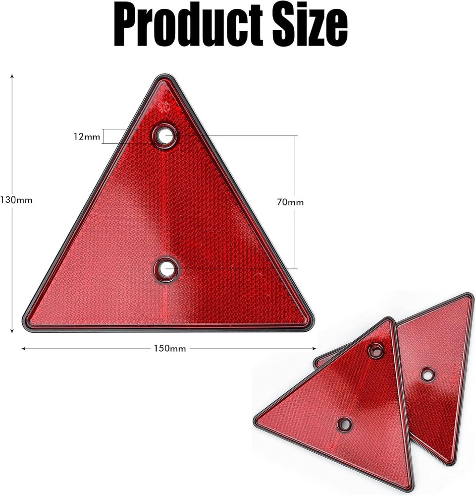 Trailer Reflector Triangles, Triangle Reflector, Triangle Reflector, Red Ka...