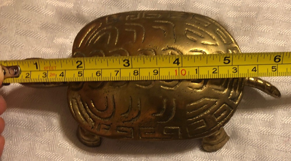 Vintage BRASS TURTLE Ashtray Trinket