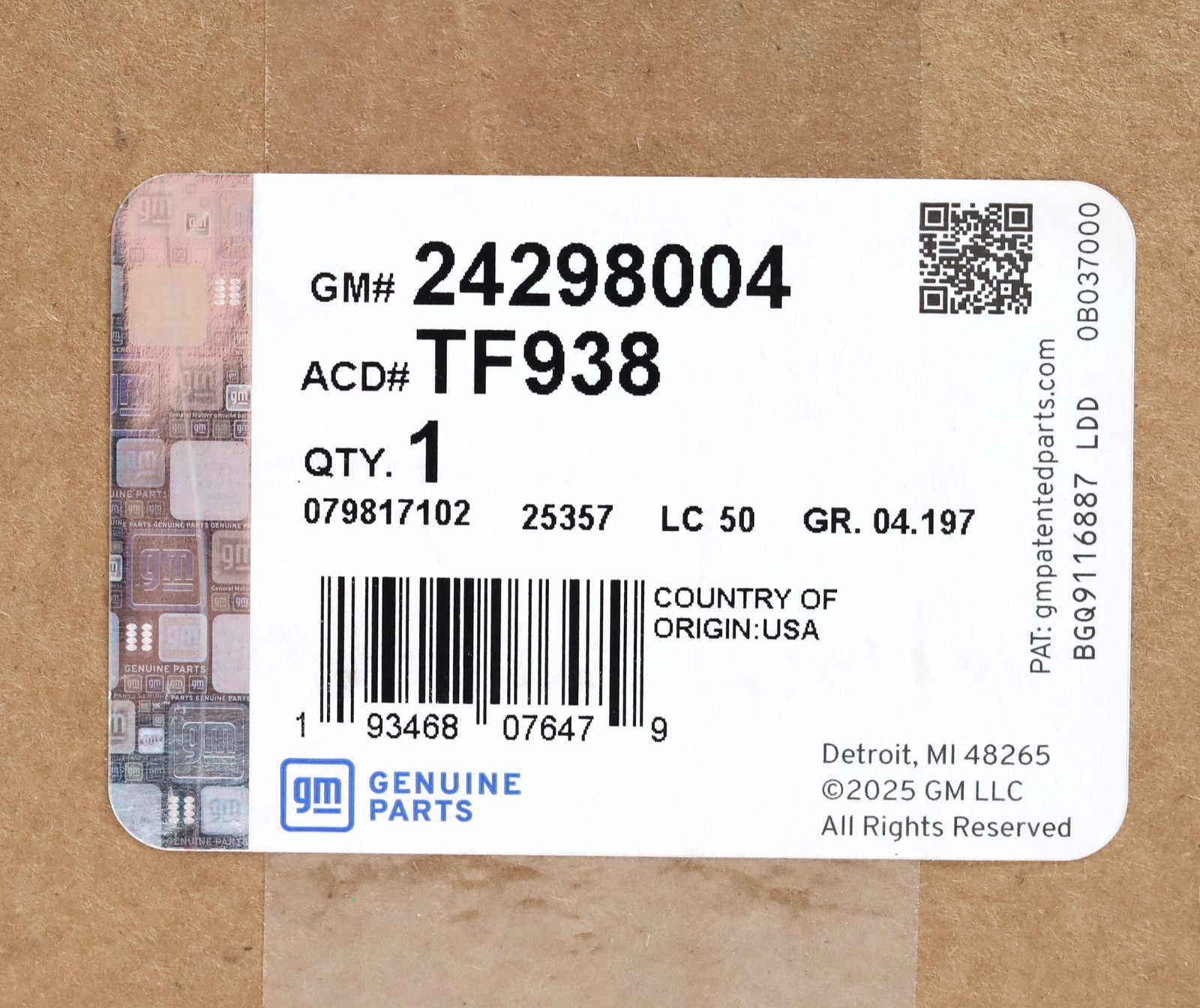 Genuine GM ACDelco Allison 10L1000 Transmission Service Kit 2020+ L5P Duramax