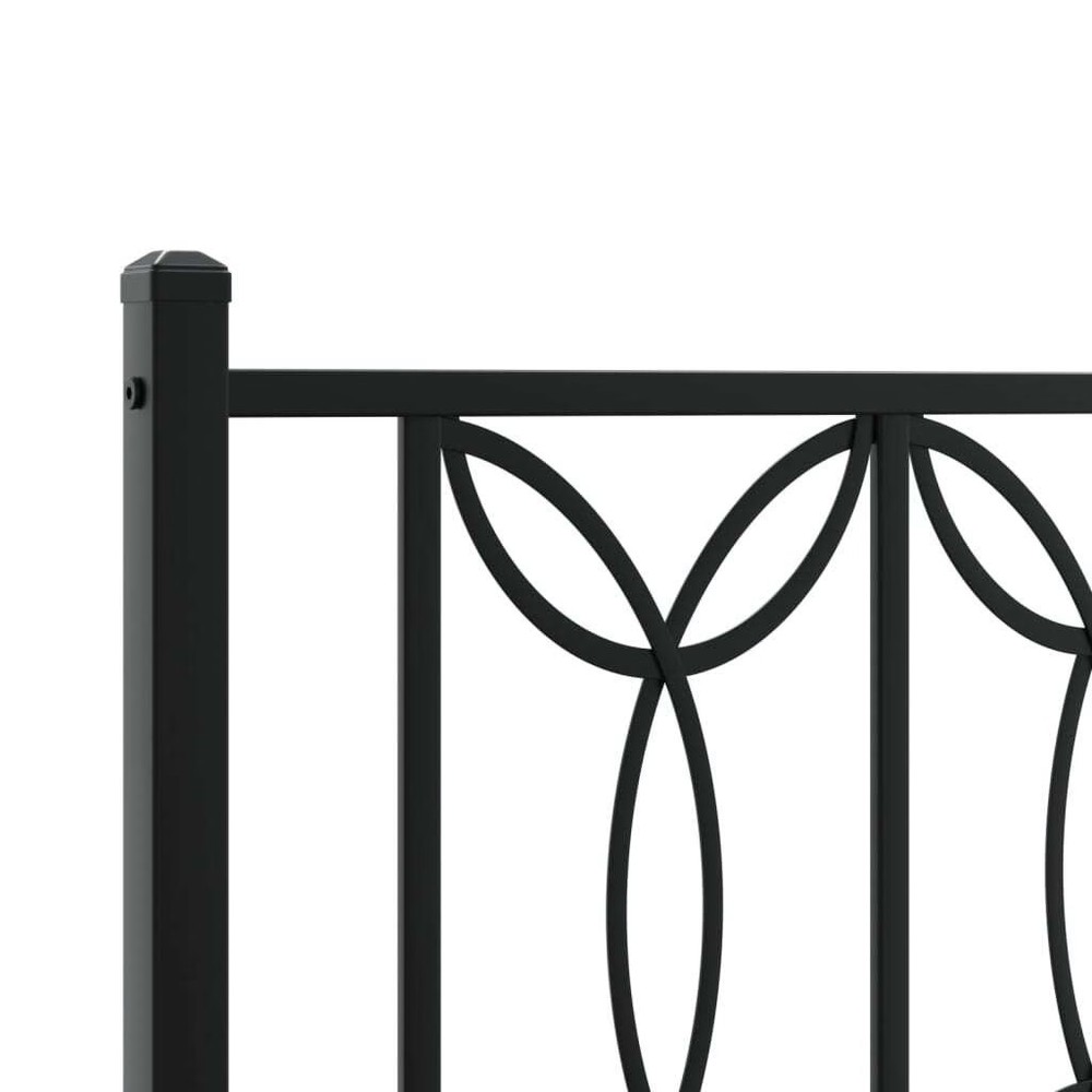 Bed Frame Black Steel Full Bed Bed Frame Rectangular Modern