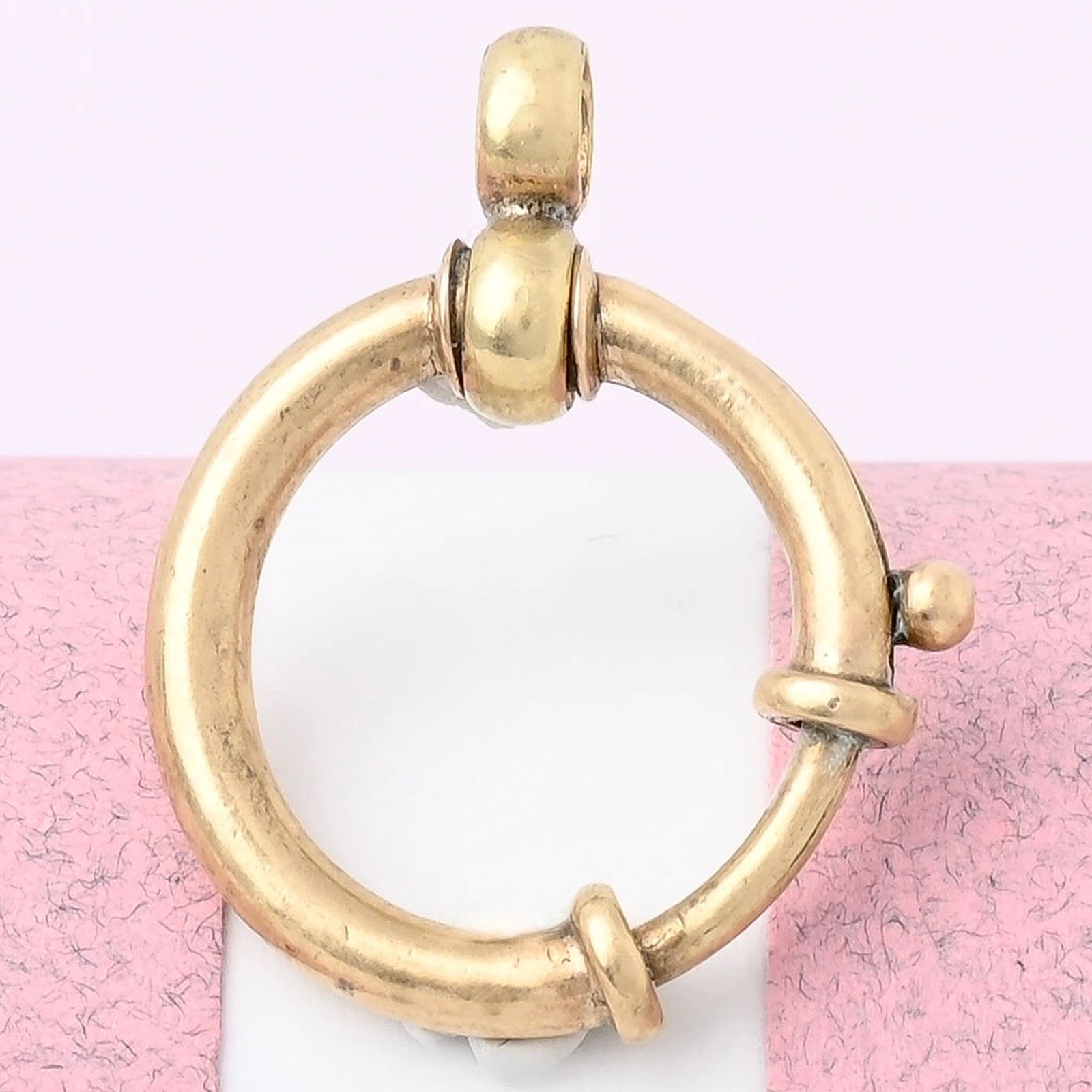 Antique Victorian Gold Filled OVERsized Spring Ring Clasp for Charm Pendant