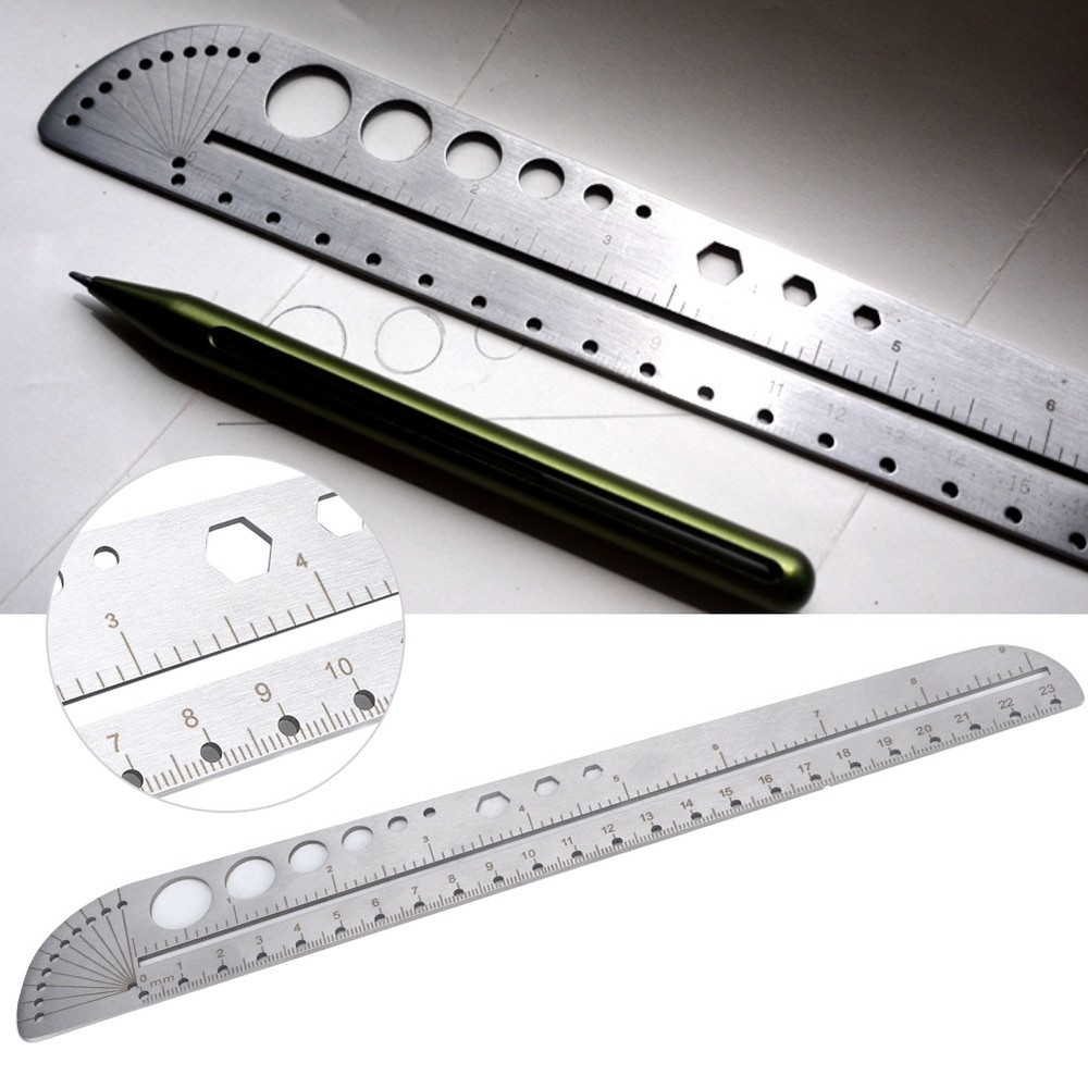 Scale Ruler Multifunctional Stainless Steel Compass Protractor Measuring