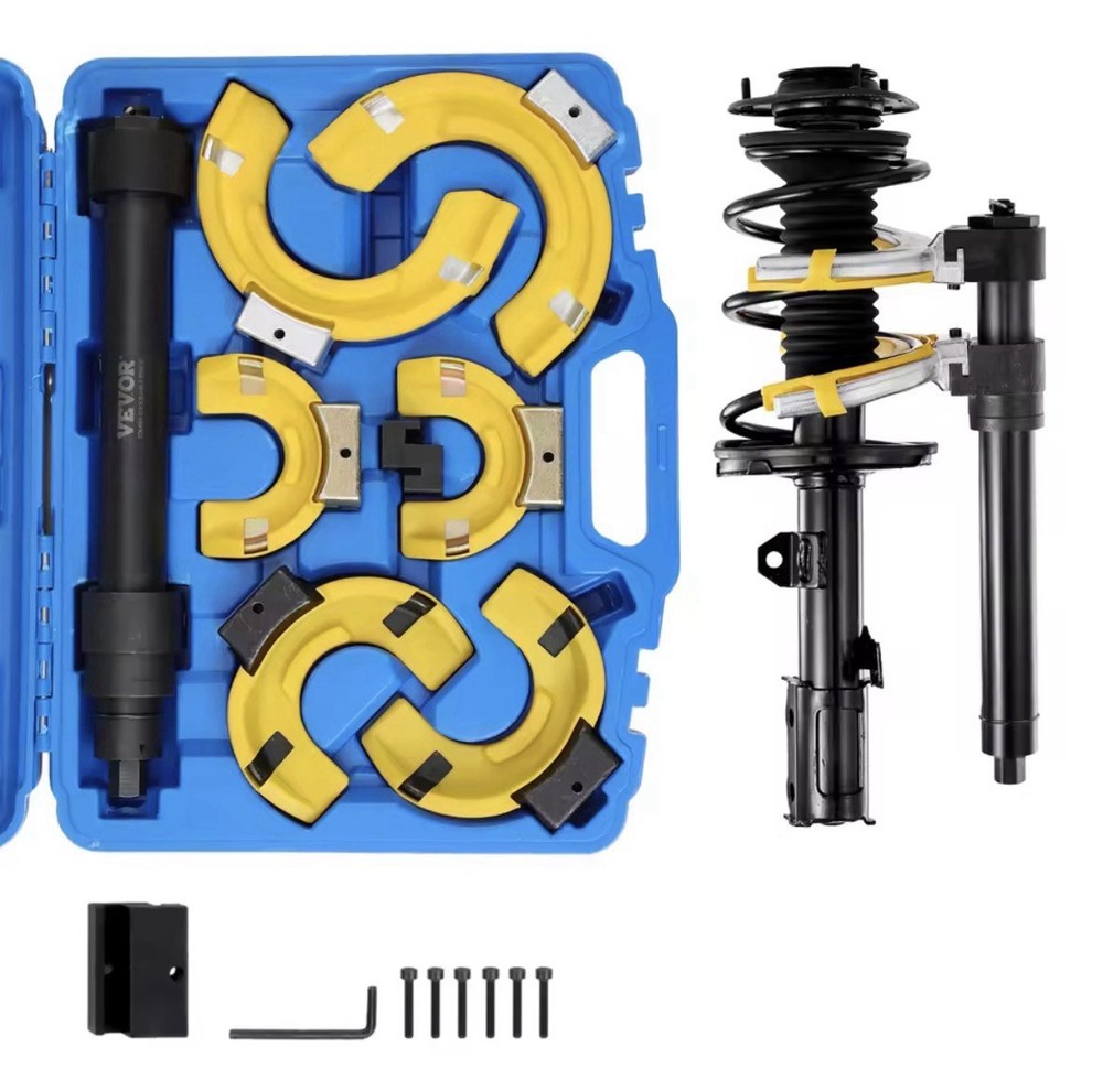 Strut Spring Compressor Kit Interchangeable Fork Coil Extractor Tool