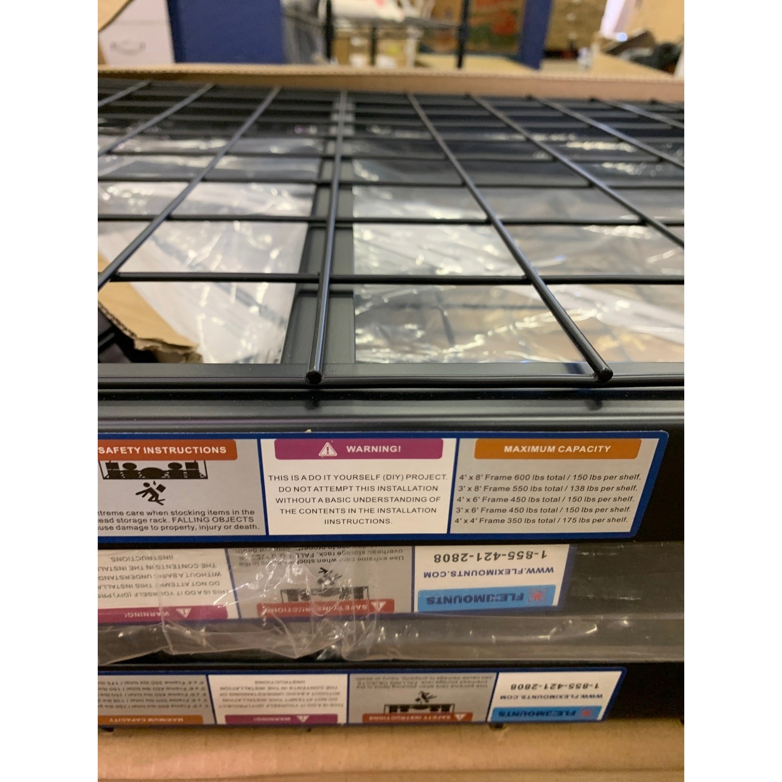 FLEXIMOUNTS 4'X6' Heavy Duty Overhead Adjustable Ceiling Storage GR46 - Black