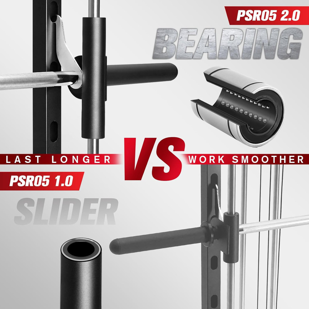 Versatile Smith Machine Power Rack with Lat Pulldown & Attachments