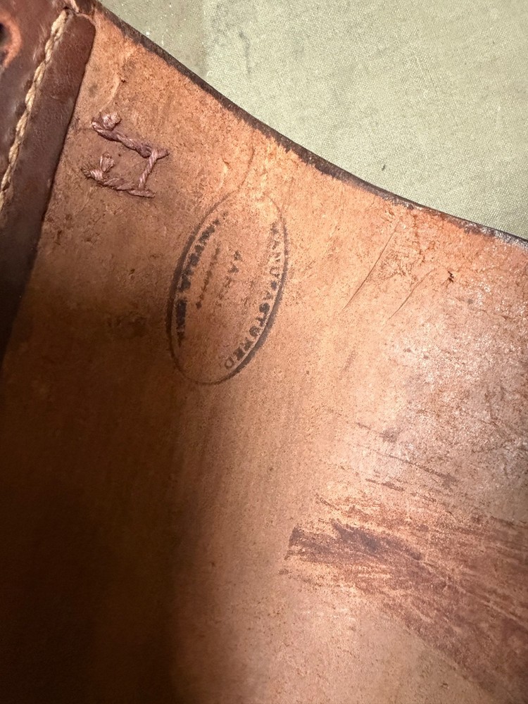 RARE ORIGINAL WWI US ARMY M1917 OFFICER LEATHER FIELD LEGGINGS-SIZE MEDIUM