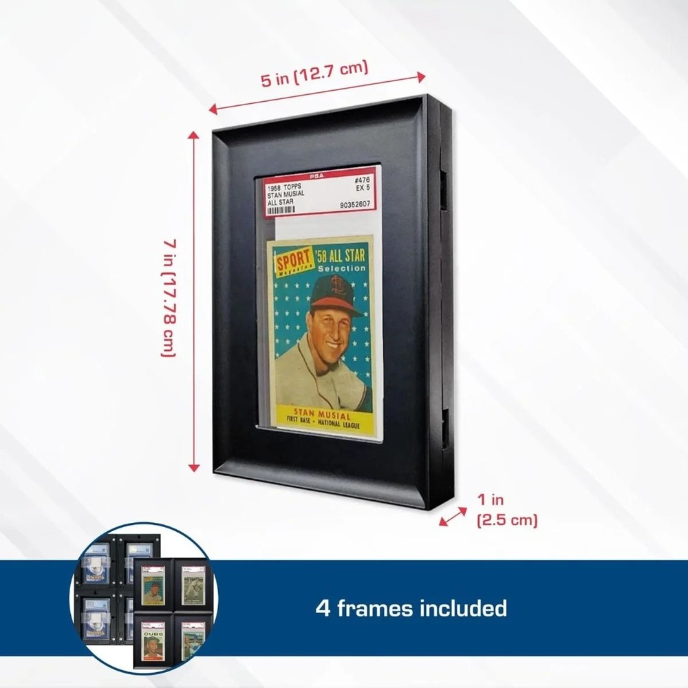 BCW Wall Mountable Interlocking Graded Card Display Frames Black New
