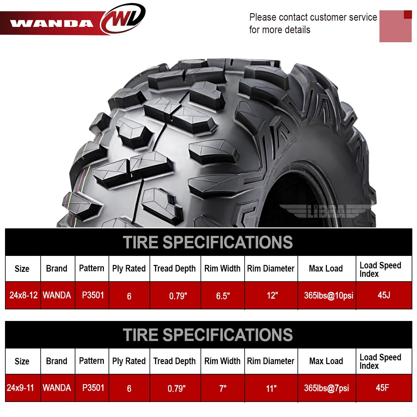 24x8-12 24x9-11 ATV Tires 00-06 Honda Fourtrax Rancher TRX350FM 350 4X4 Set 4