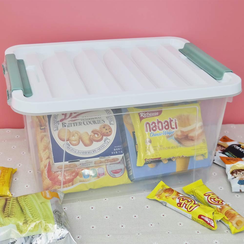 20 Quart Clear Storage Bins with Lid and Handle, Multipurpose Stackable Plast...