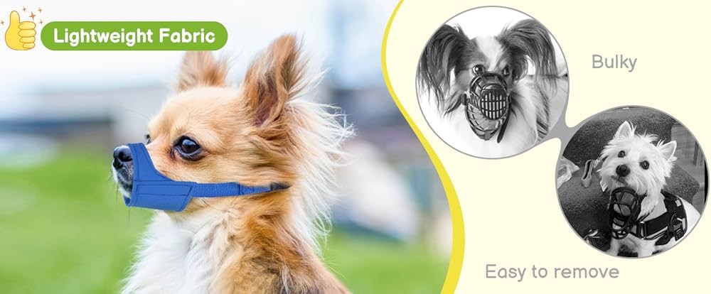 Short Snout Dog Muzzle for Small Medium Dogs, Soft & Sturdy