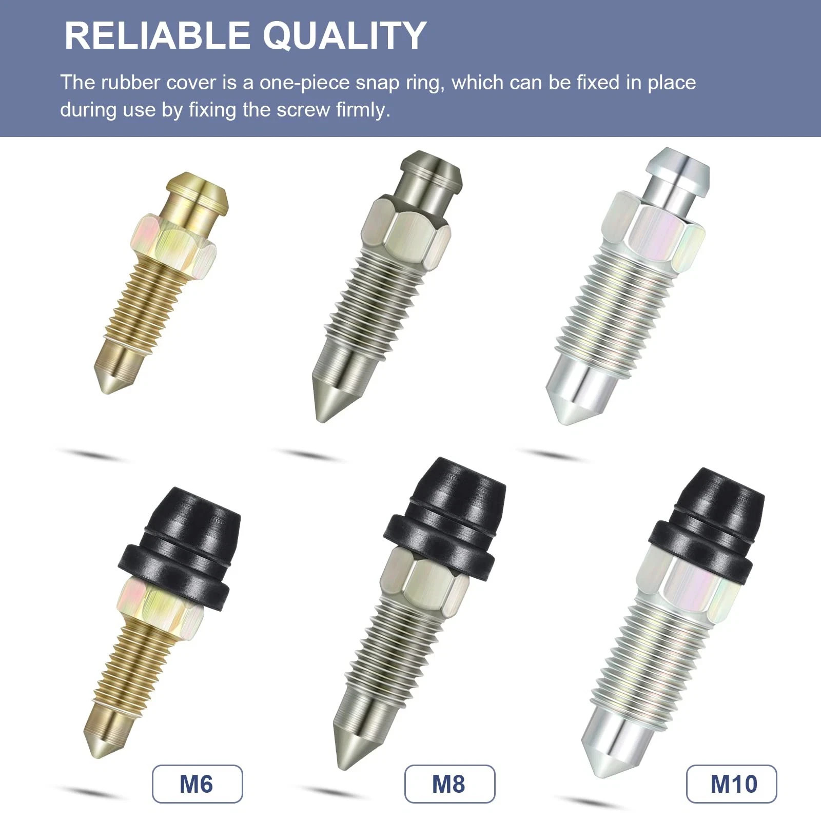 18 Pieces Brake Bleeder Caps Rubber Caliper Nipple Caps Dust Caps Brake Bleed...