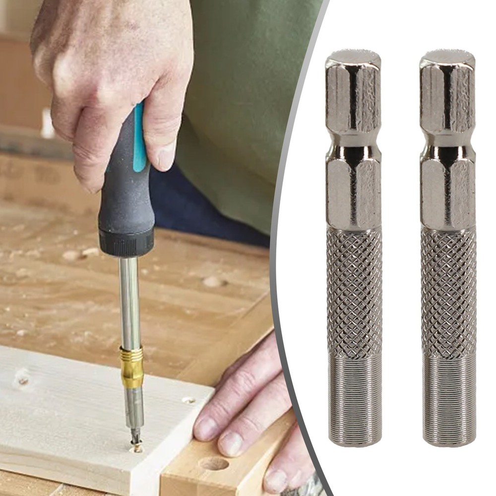 Screwdriver Adapter Insert Bit Adapter Chrome-vanadium Steel Hexagon Silver