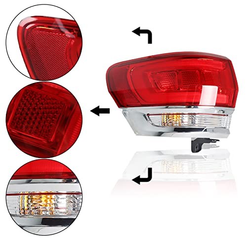 Left Side Tail Light Assembly Replacement for Cherokee 2014-2019 Outer Driver
