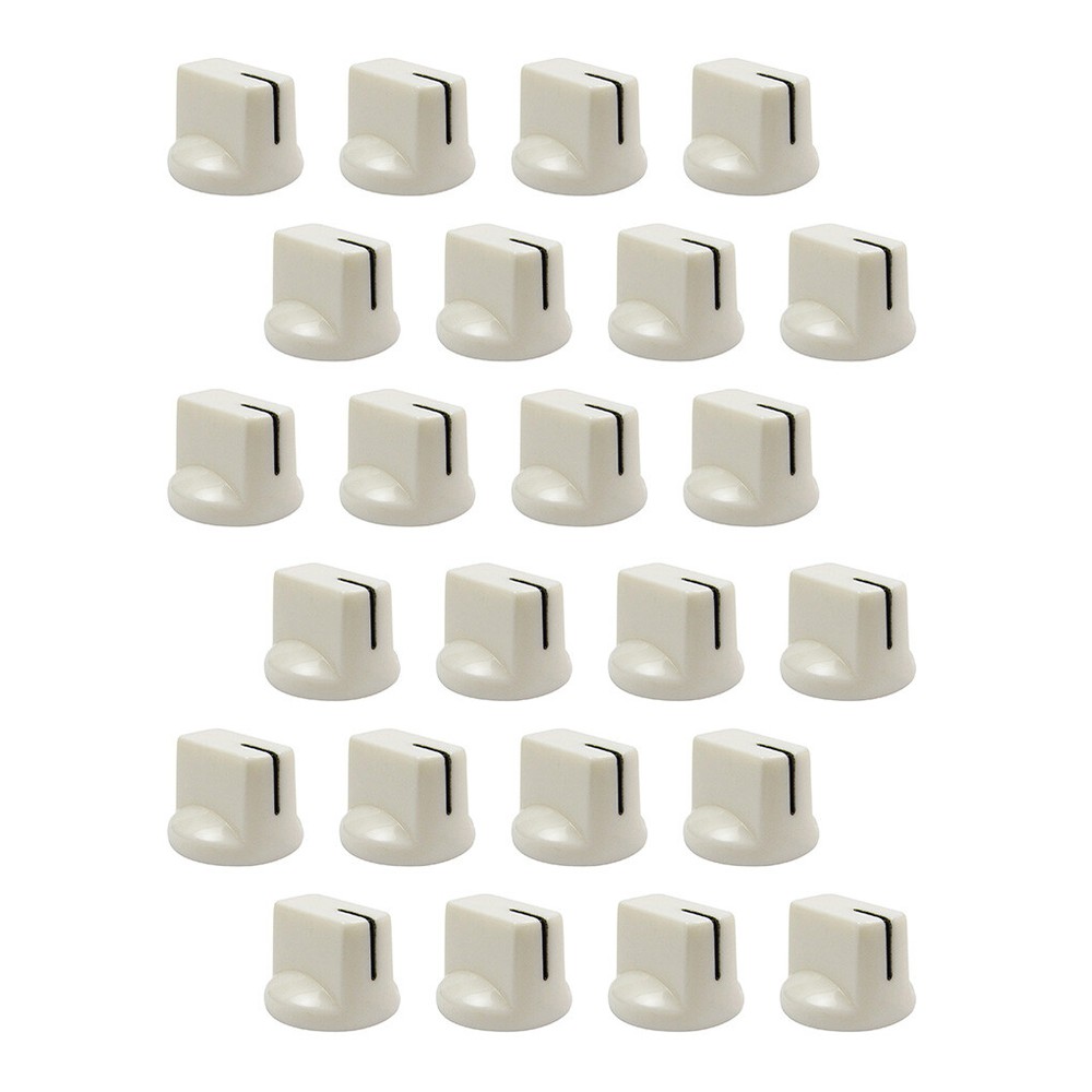 24PCS Plastic Guitar Amplifier Amp Knobs Effect Pedal Pointer Knobs Parts White