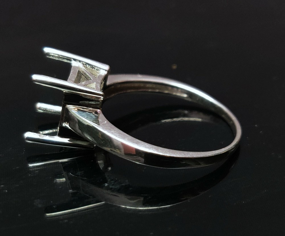 925 Sterling Silver Semi Mount Ring Setting Stone 8 mm Square Semi Mount Ring