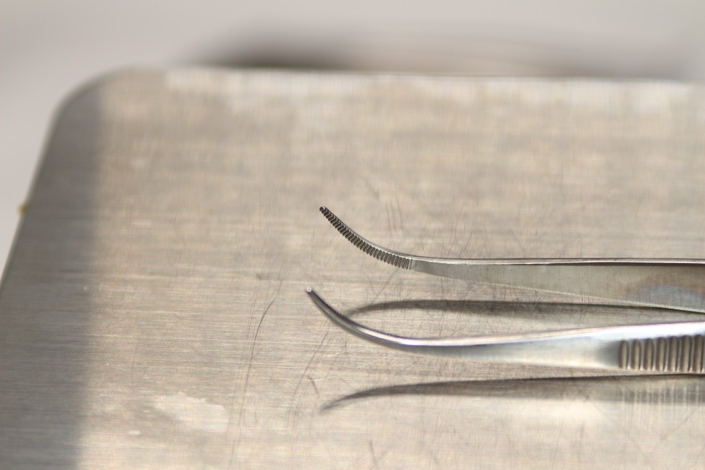 V. Mueller Eye Dressing Forceps 4 " Fine Serrated OP3190