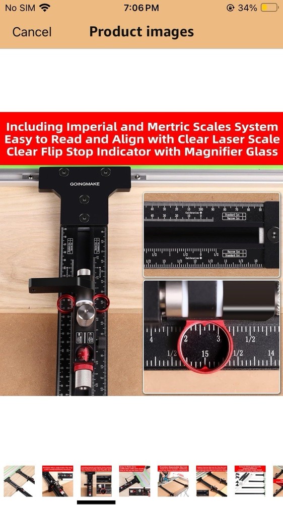 GOINGMAKE Precision Micro Adjustable Flip Stop Jig, 0.001" Accuracy, 53"