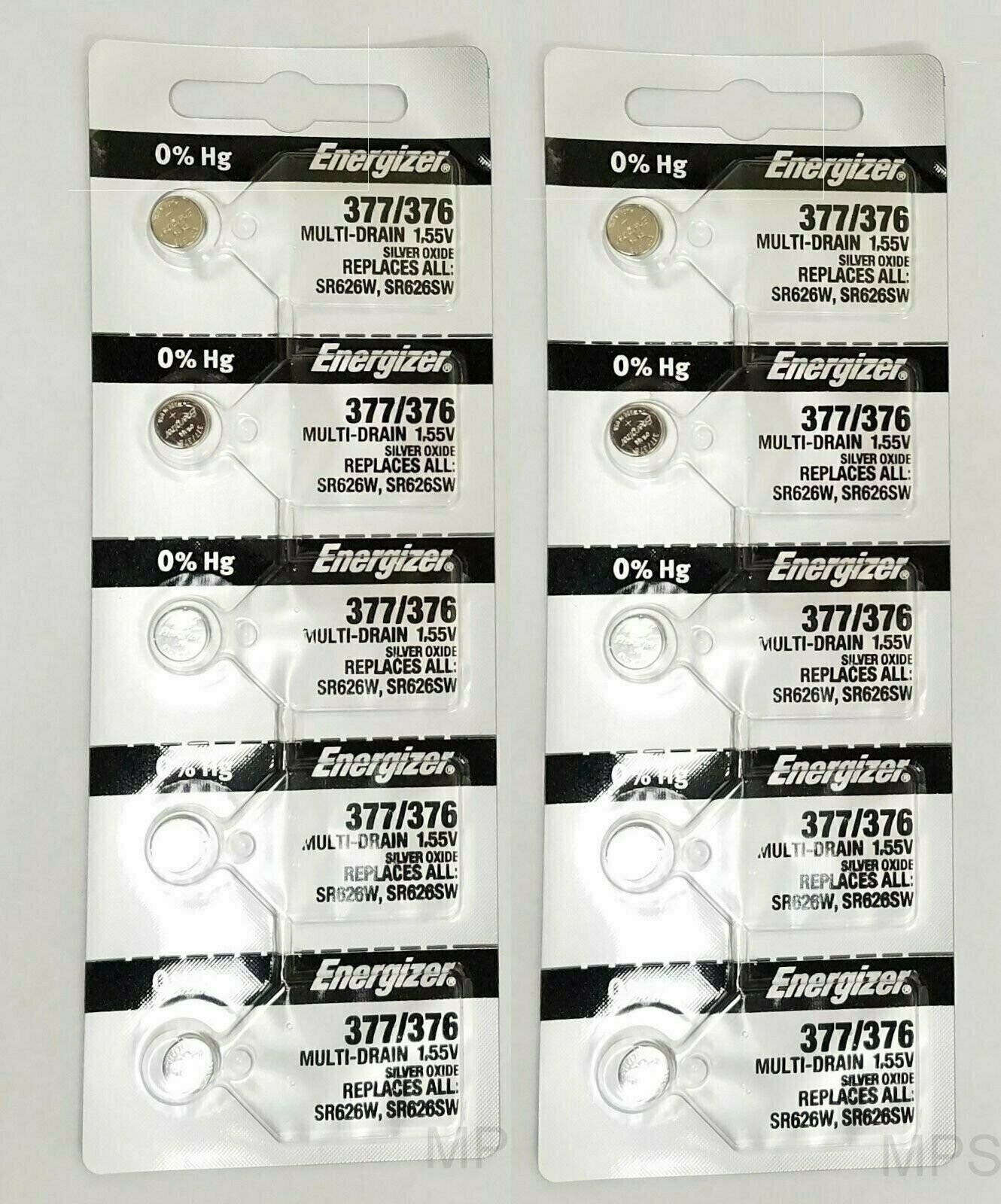 ENERGIZER 377 376 WATCH BATTERY SR626SW SR626W Silver Oxide Battery 10-Pack NEW