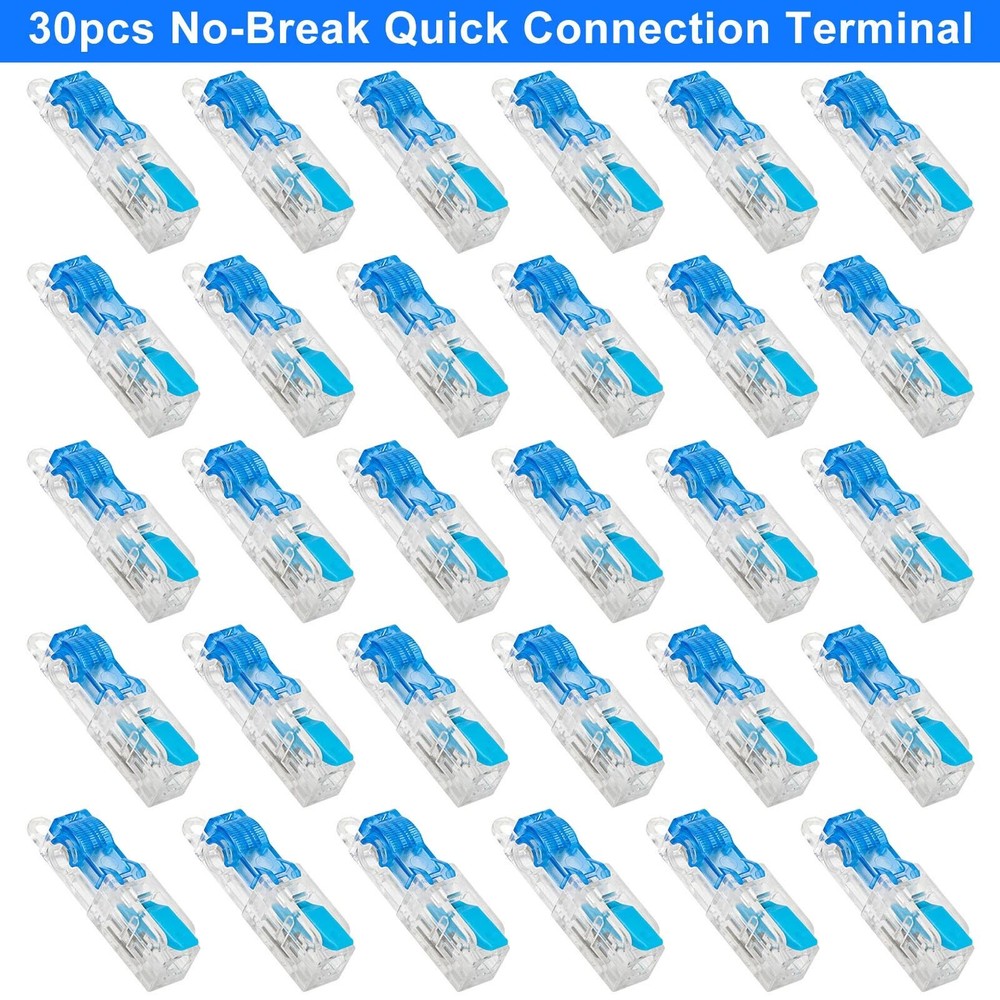 30Pcs T-Tap Splicing Terminals Durable Plastic Casing Material 250 Volt Rating