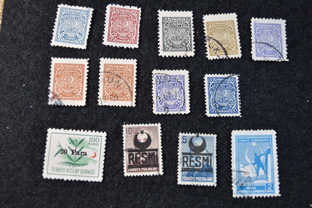 TURKEY 13  "OFFICIAL"  STAMPS   USED