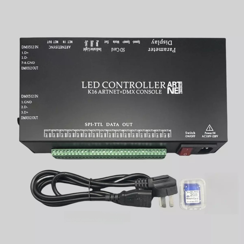 K16 Artnet Programmable Pixel LED Controller for DMX512 WS2811 RGB LED Strip