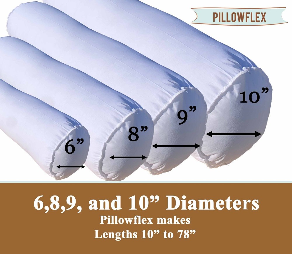 8" Inch Bolster Insert, Pillow Form Neck Roll POLYESTER