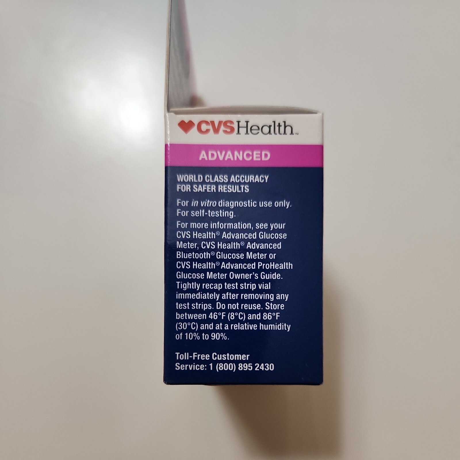 CVS Health Advanced Glucose Meter Test Strips 100 Exp 2024+