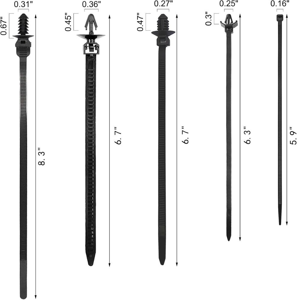 160Pcs Universal Nylon Push Mount Cable Zip Tie, Self Locking Cable Strap,Heavy