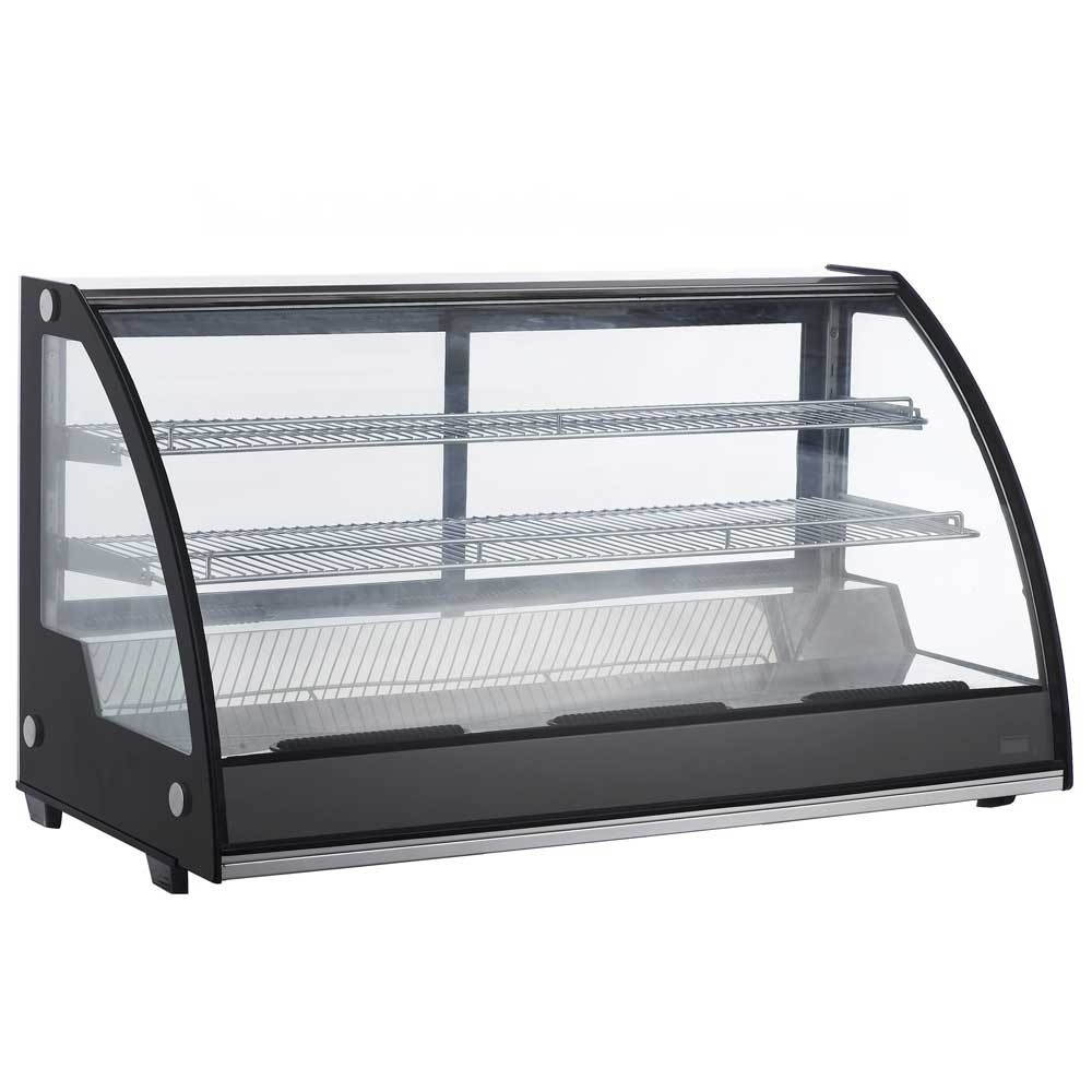 48” Refrigerated Countertop Display Case, Back Mounted Compressor, Black
