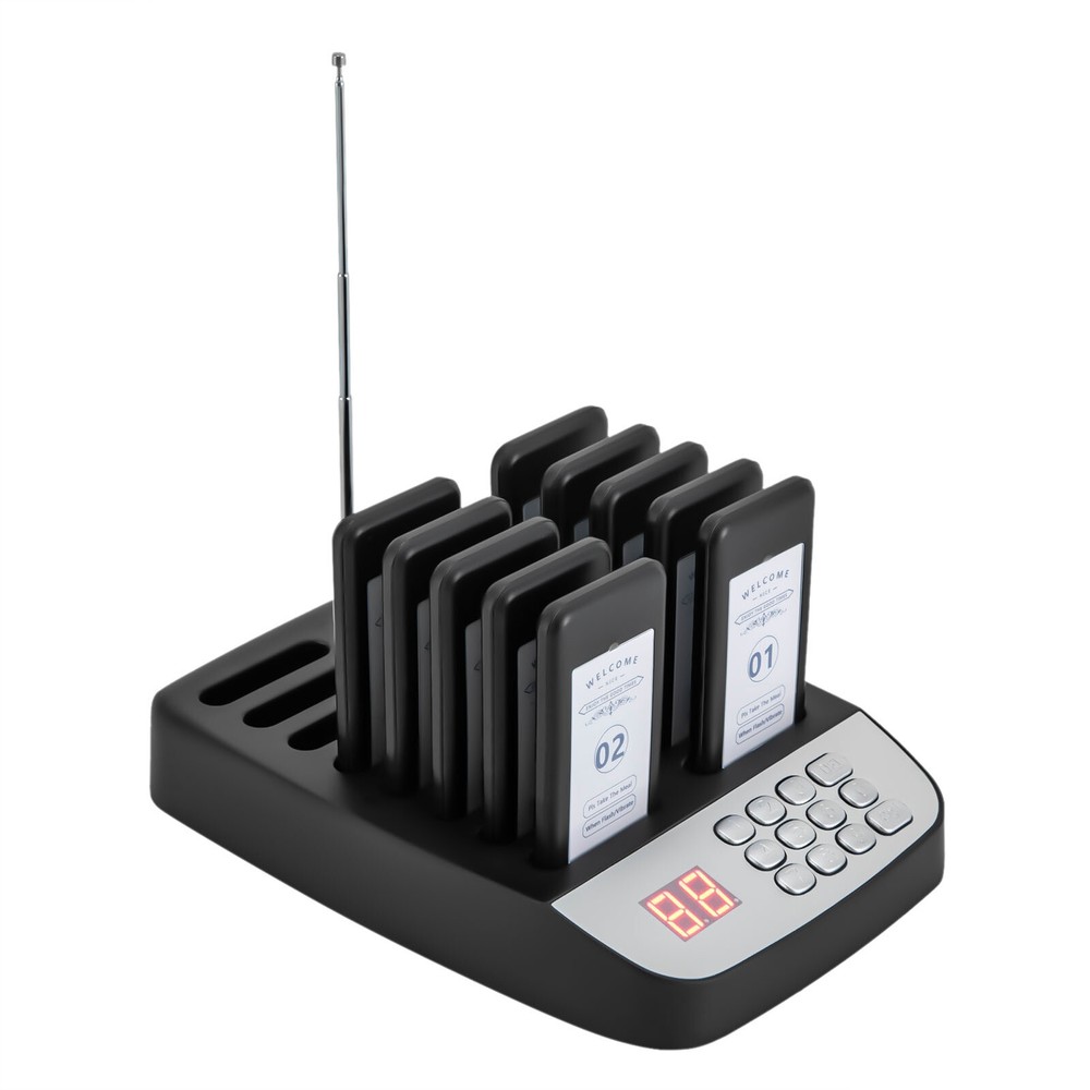 Restaurant Wireless Paging Queuing Calling System,10 Call Coaster Pagers Guest