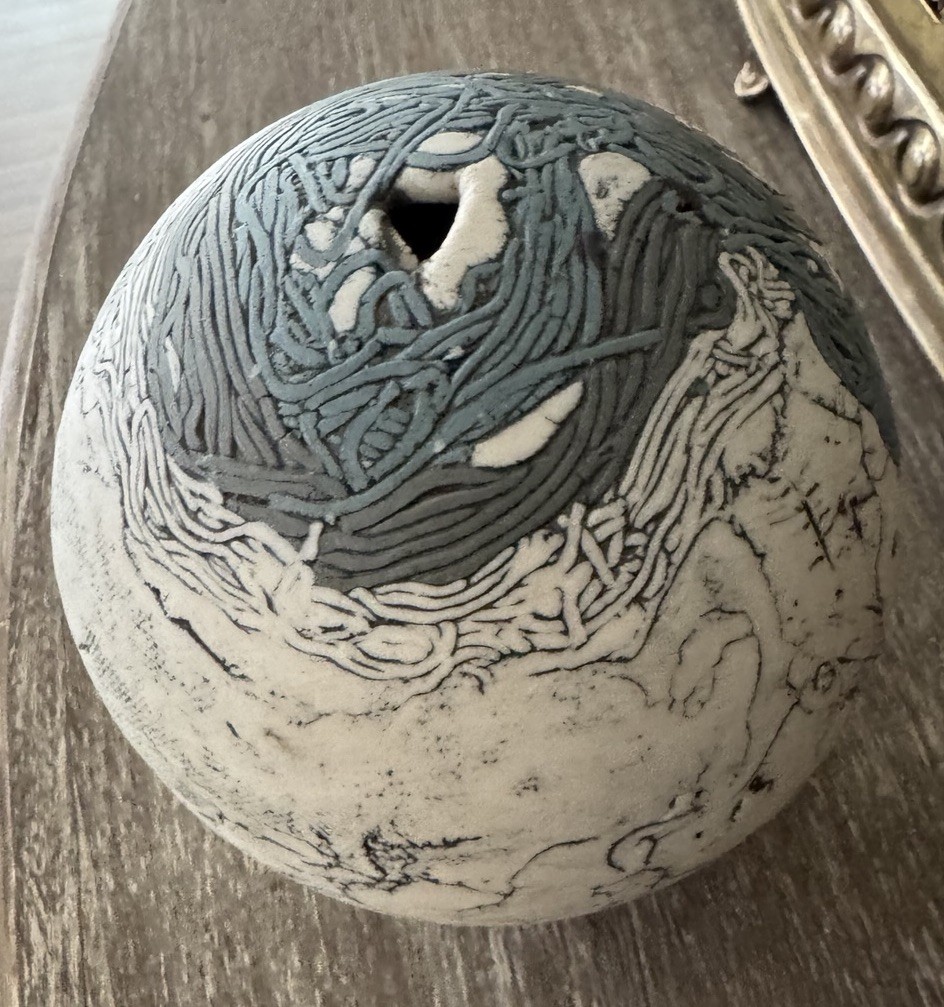 Romilla Batra California Studio POTTERY CERAMIC Original MODERN Art Signed 5”H