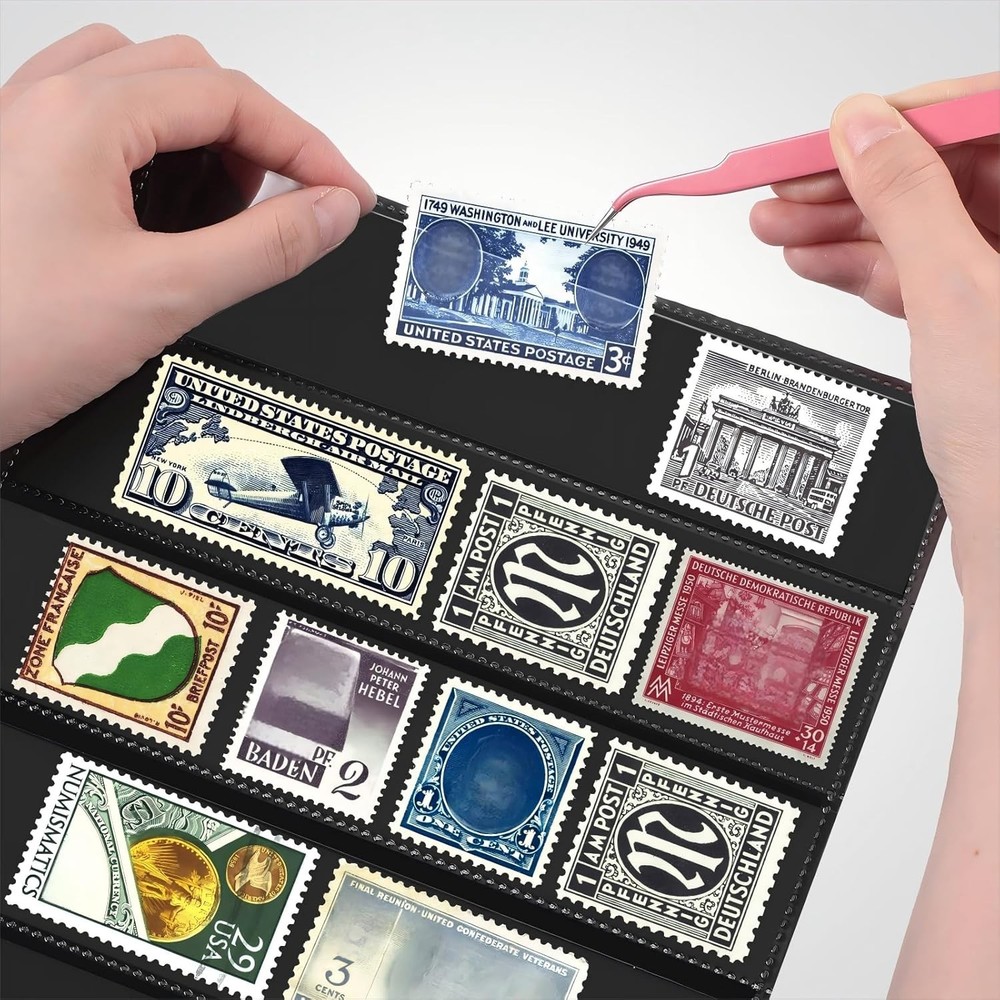 20 Sheets Stamp Pages Collector Stamp Collecting Album Binder Standard 9 Hole...