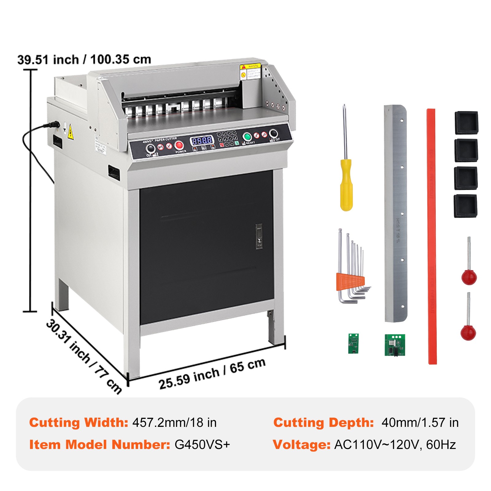 Uimoso 18" 450mm Paper Cutter Cutting Machine Office Electric Heavy Duty