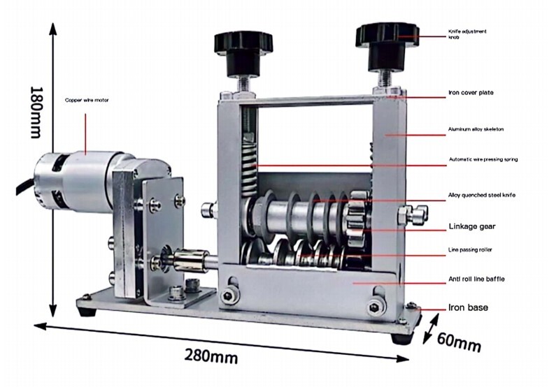 60W Wire stripping machine +3 blades Stripping range 0.5-60㎡ Wire
