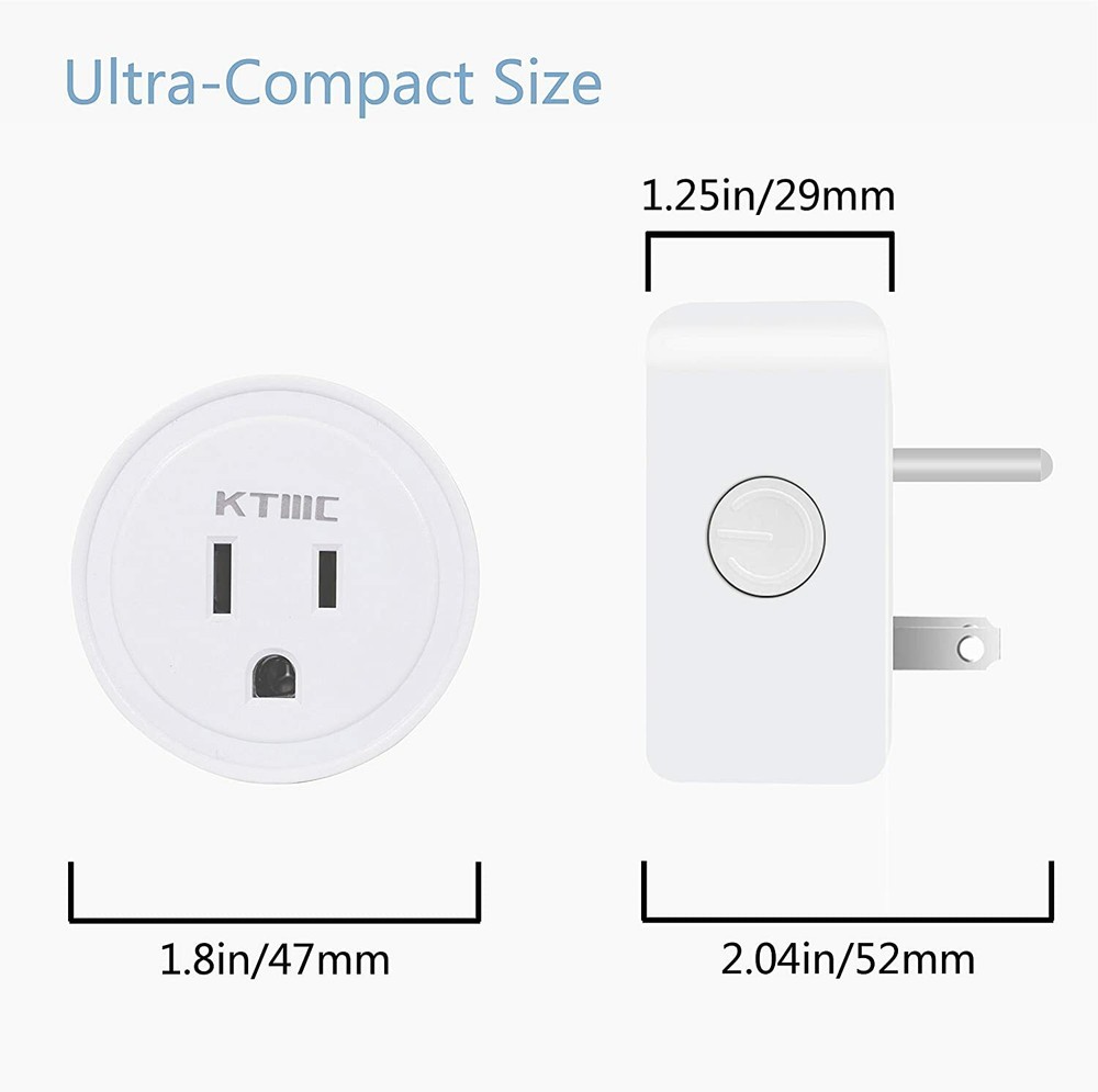 Smart Plug 2-Pack MiniWifi Smart-Socket-Time-Outlet Works with Alexa and Google