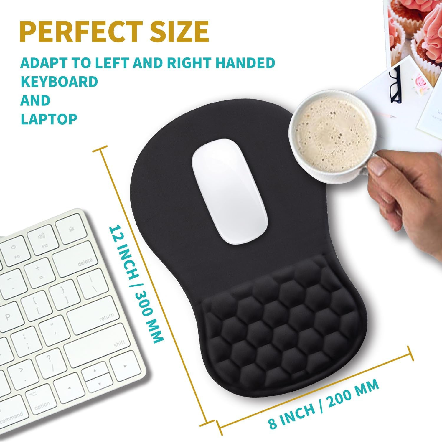 Ergonomic Mouse Pad Wrist Support, Wrist Rest Mousepad for Carpal Tunnel Pain Re