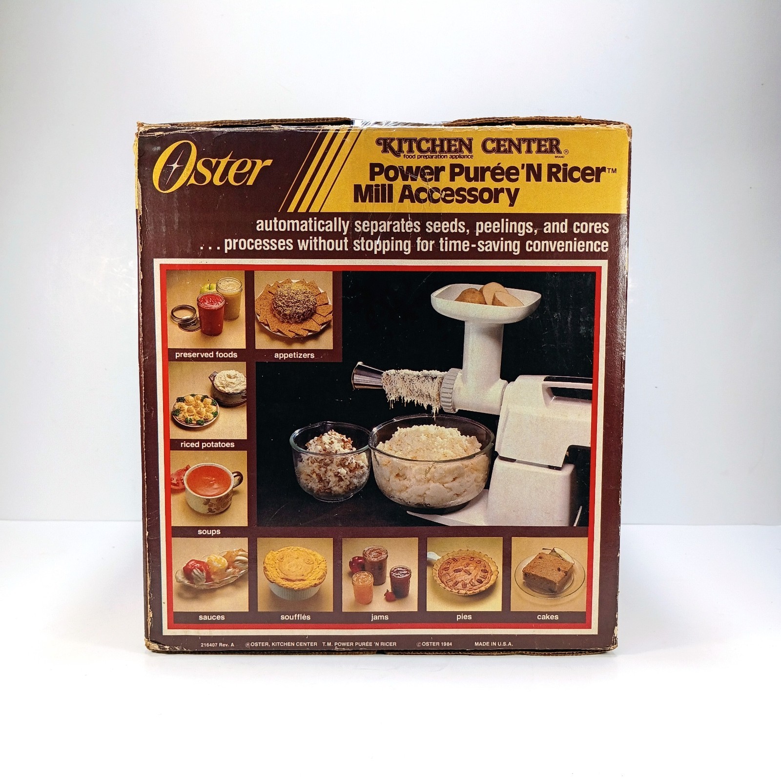 Oster Kitchen Center Power Puree 'N Ricer Mill Accessory 960-08 New Open Box
