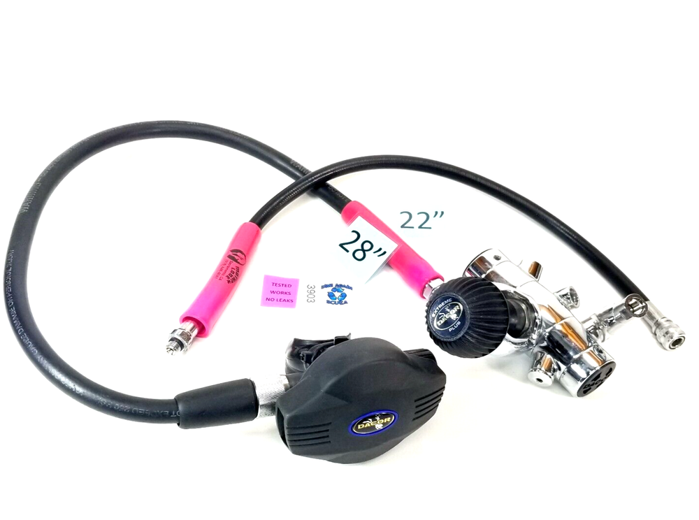Dacor Extreme Plus Quantum Yoke 1st 2nd Stage Regulator Set Scuba Dive Adjust