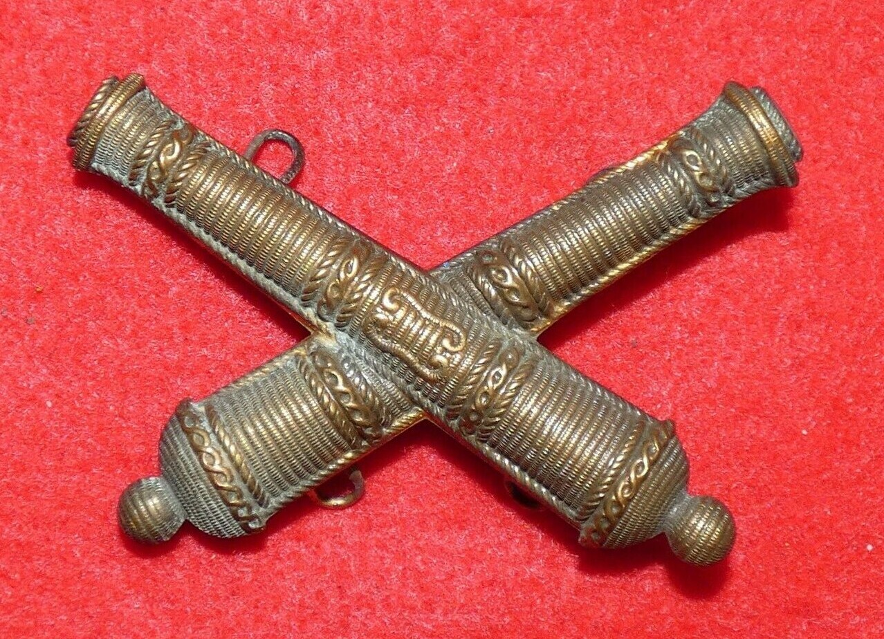 Original Civil War Faux-Embroidered Artillery Cap Badge