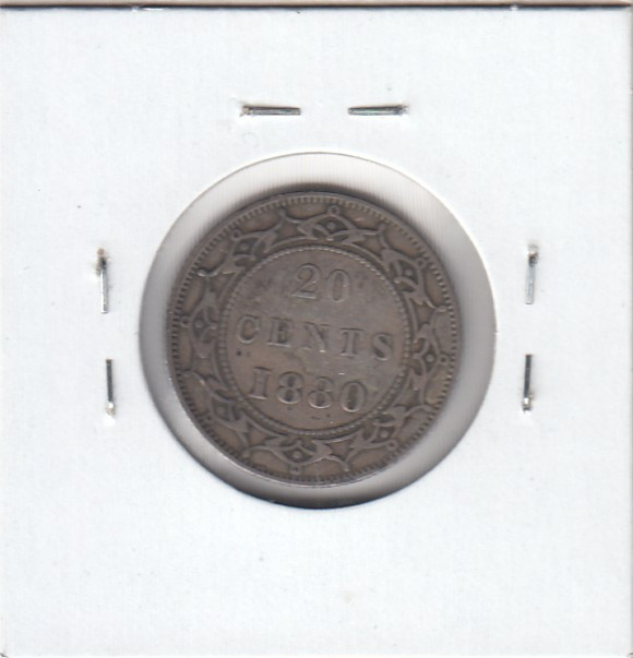 1880 Newfoundland Twenty Cent 20C Coin C6