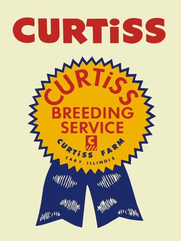 Curtiss Breeding Service of Carey, Illinois NEW METAL SIGN: 12x16" Free Ship.