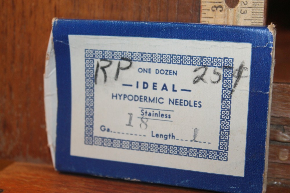 Antique Empty Package Ideal Hypodermic Needles 18ga