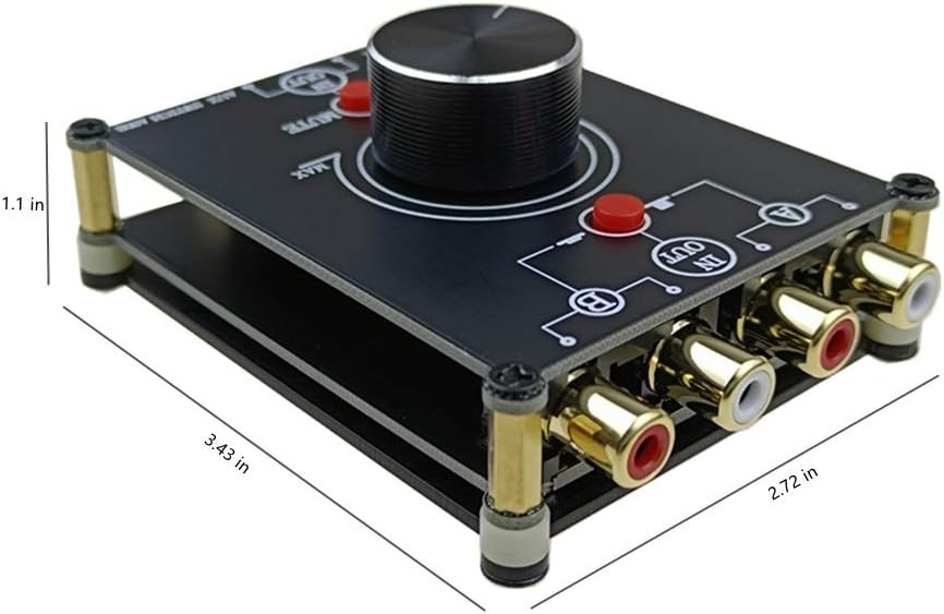 Elegant 2-Way RCA Switch Selector - Audio Splitter with Mute Function