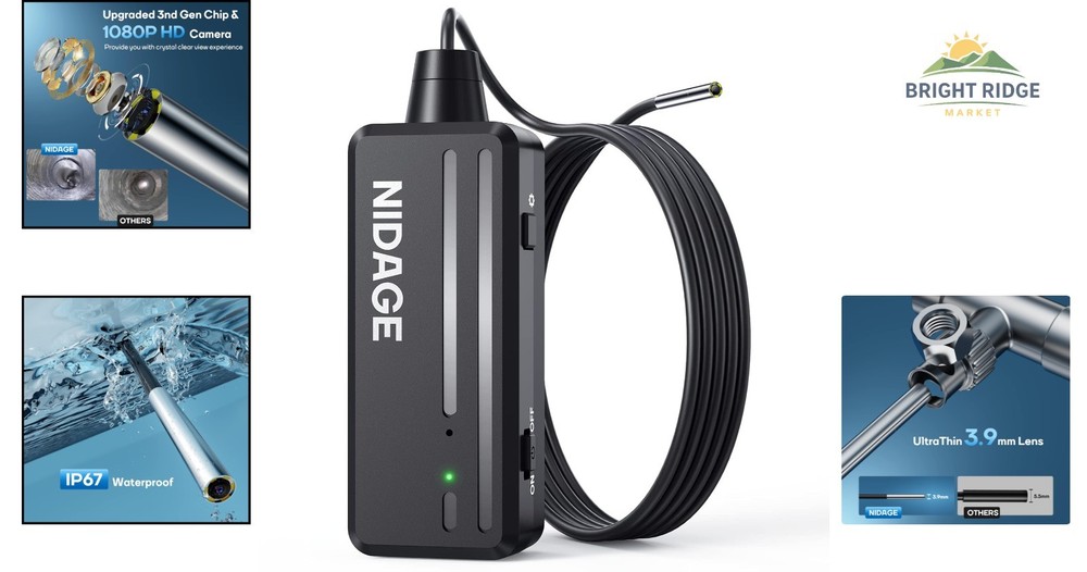 Versatile Inspection Camera for Tight Spaces, Compatible with Mobile Devices