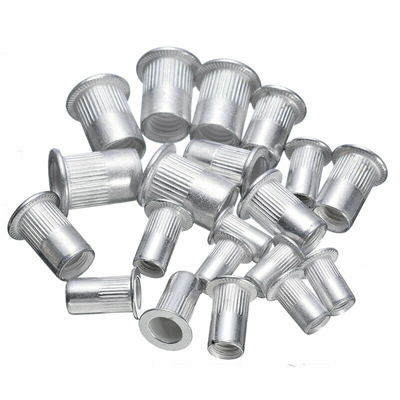 100Pcs Aluminum Threaded Rivet Nut Inserts Rivnut Nutsert M4/M5/M6/M8 Set