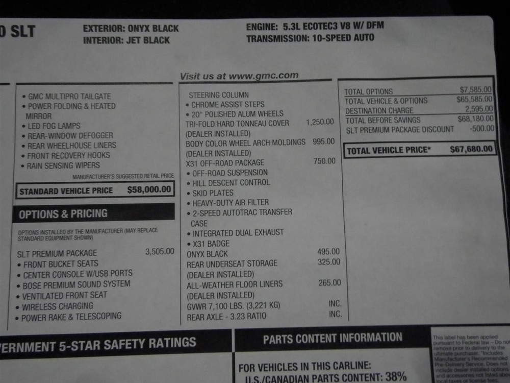 2026 Sierra 1500 SLT Upper Air Shutter