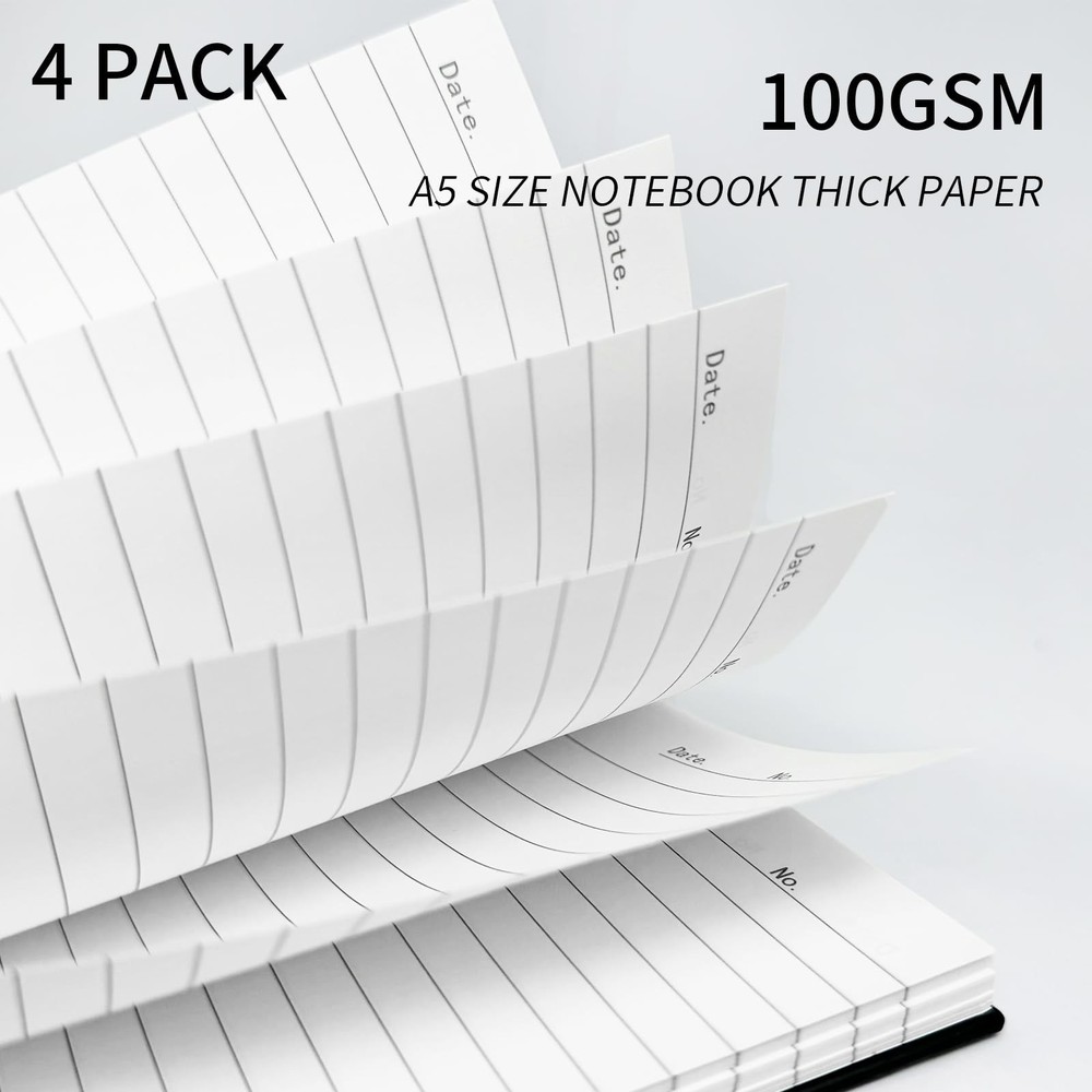 Lined Notebook Spiral Notebook 8.5" x 5.7"-4 Pack A5 Lined Notebook 7mm Colle...
