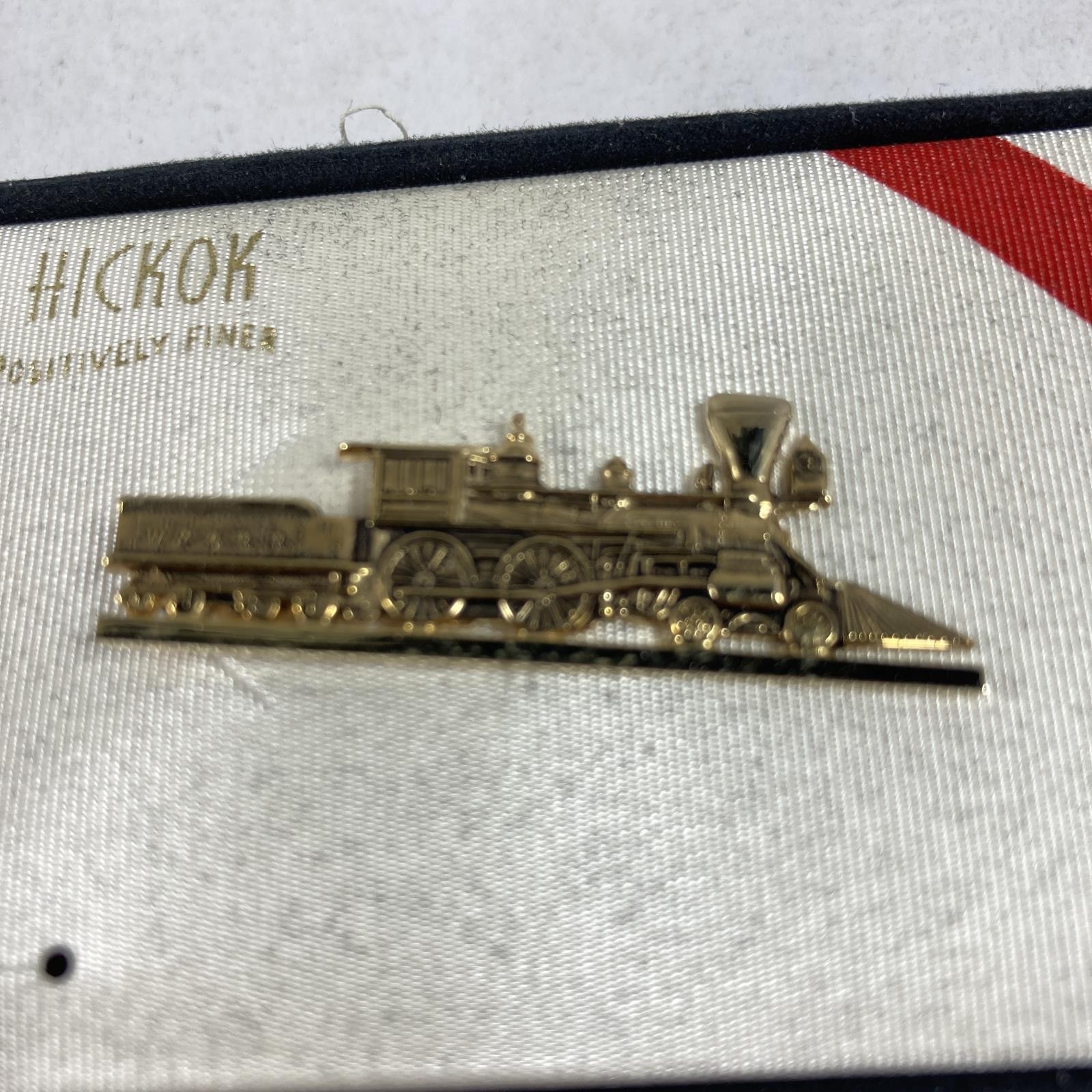 Vtg Hickok L&N System The General Steam Engine 1 5/8 Inch Gold Tone Tie Clip